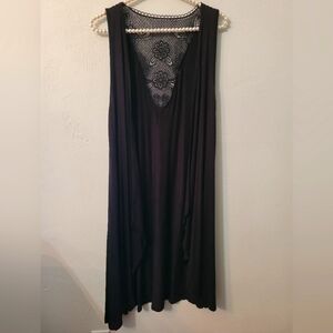 Unique open lace-back Long Cardigan
